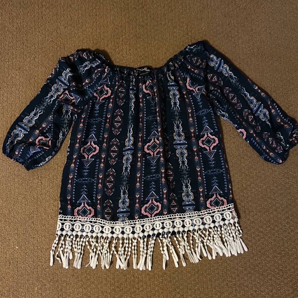 Western boho top girls M